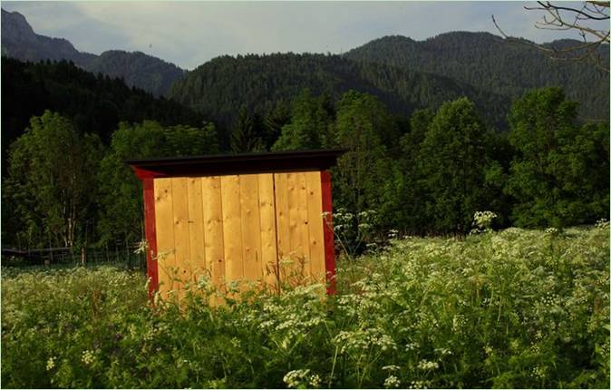 Foto eines Bienenstocks in den Alpen