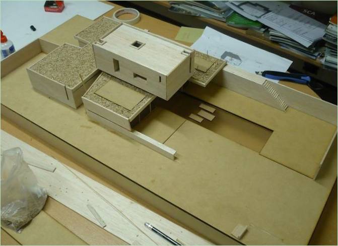 Holzmodel des Bunkerhauses in Argentinien