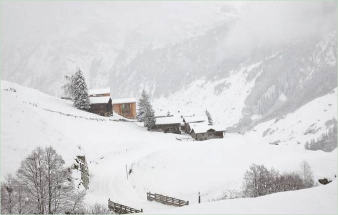 Eine Winterlandschaft in den Alpen