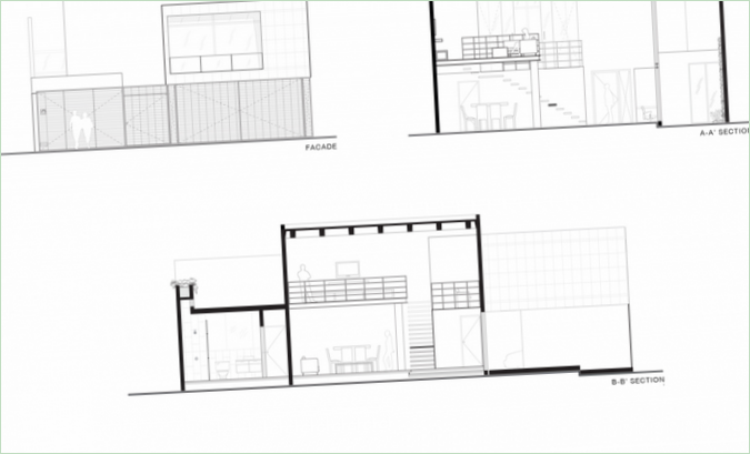 Bauplan für ein aufmunterndes Stadthaus in Mexiko