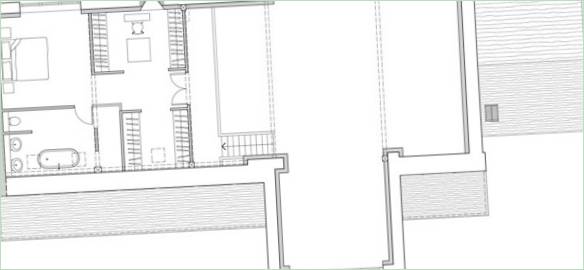 Der Grundriss des ersten Stockwerks von Brotherton Barn