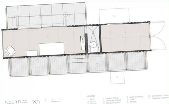 Grundriss eines Containerhauses