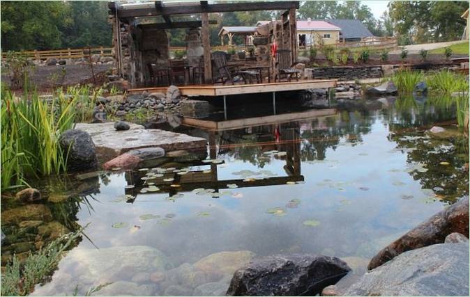 Landschaftsgestaltung des Gebiets mit Stausee