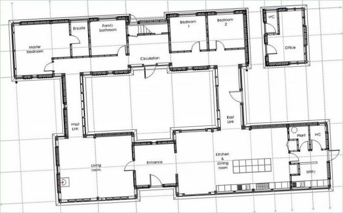 Grundriss eines Landhauses in Großbritannien