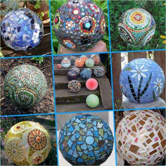 Mosaikkugeln für die Gartendekoration