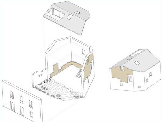 Bauplan für ein restauriertes Haus in Noutigos