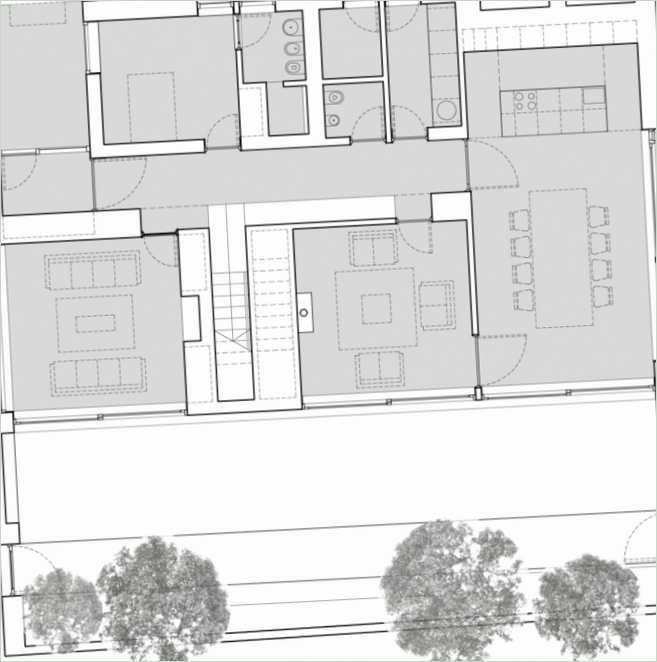 Detaillierter Grundriss eines Dubliner Stadthauses