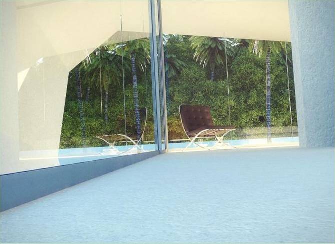 Innenarchitektur des Privathauses Wave House