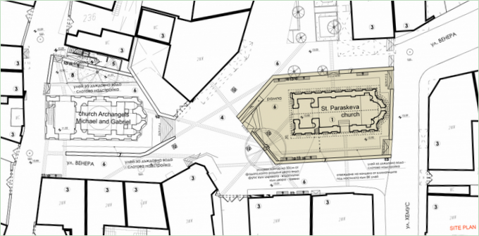 Schema der Lage der St. Paraskeva-Kirche