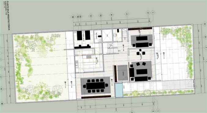 Ein schönes zweistöckiges Haus aus Beton und Glas